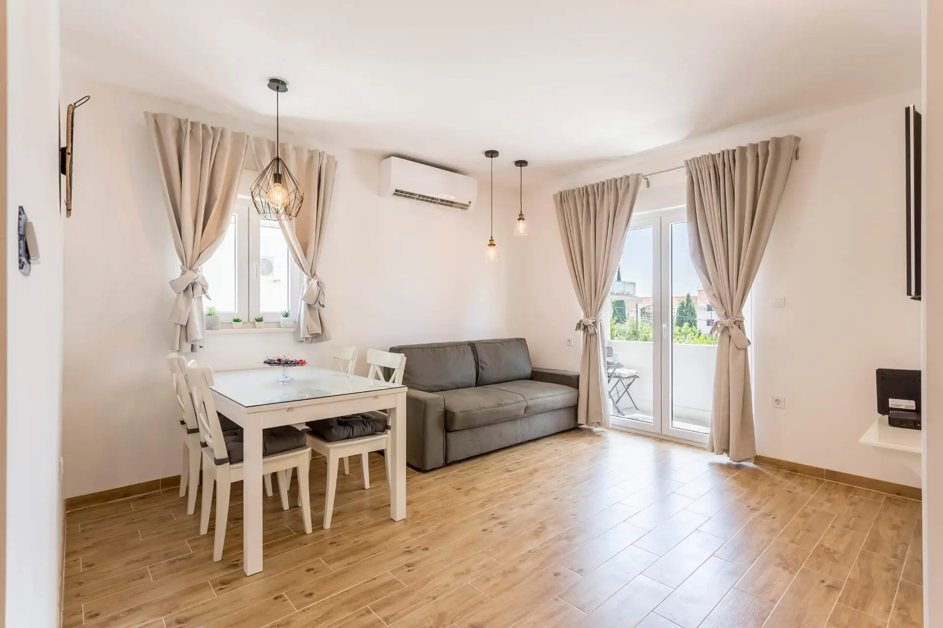 Living room with balcony view